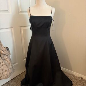 Chic Black Satin Gown